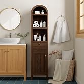 MoomJiee Farmhouse Arched Storage Cabinet 67", Narrow Tall Bathroom Cabinet for Kitchen, Hallway, with Adjustable Shelves & S