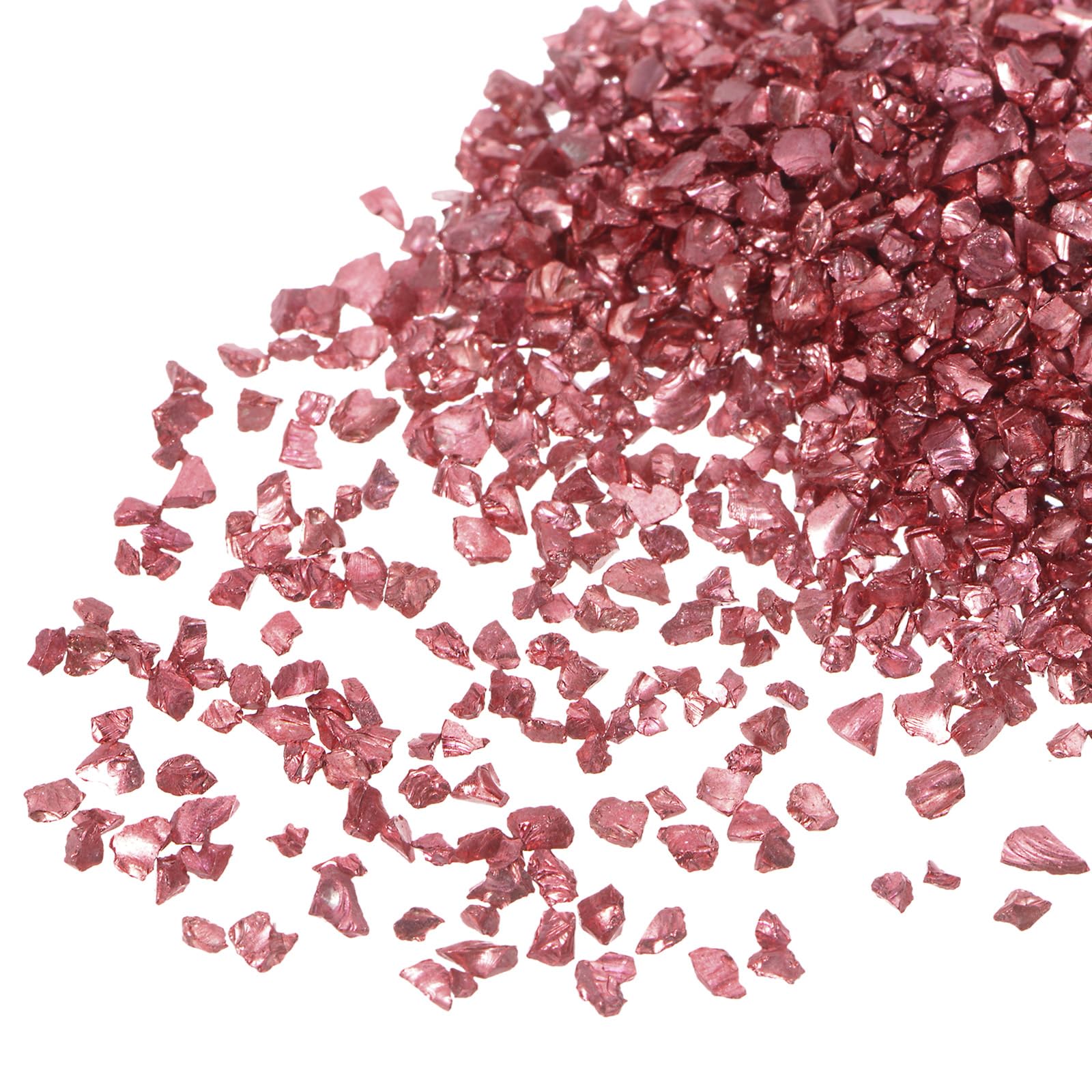 Kozelo 10pcs Crushed Glass Chips - [2-4mm x 100g] Irregular Metallic Glass Dark Red for DIY Decoration Crafts Nail Art Use, Electroplated Surface