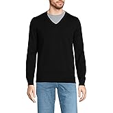 Lands' End Men's Fine Gauge Cotton V Neck Sweater