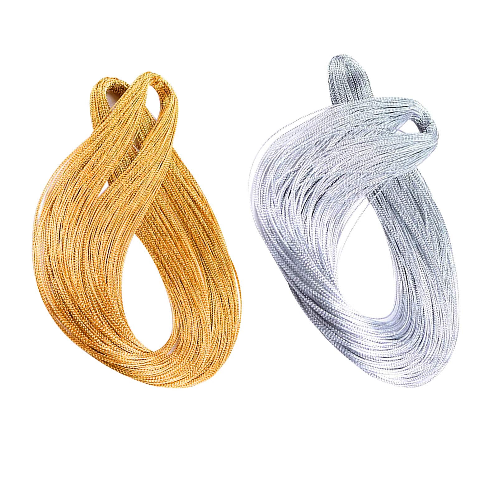 200 Meters Gold Silver Twine Thread Jewelry Thread Bauble String Gold Metallic String Metallic Elastic Cords Tinsel Cord For Braids Christmas Paking Gift Wrapping Hanging