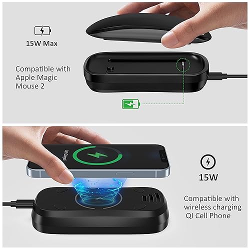 HONKID Wireless Charging Station for Magic Mouse 2, QI Mobile
