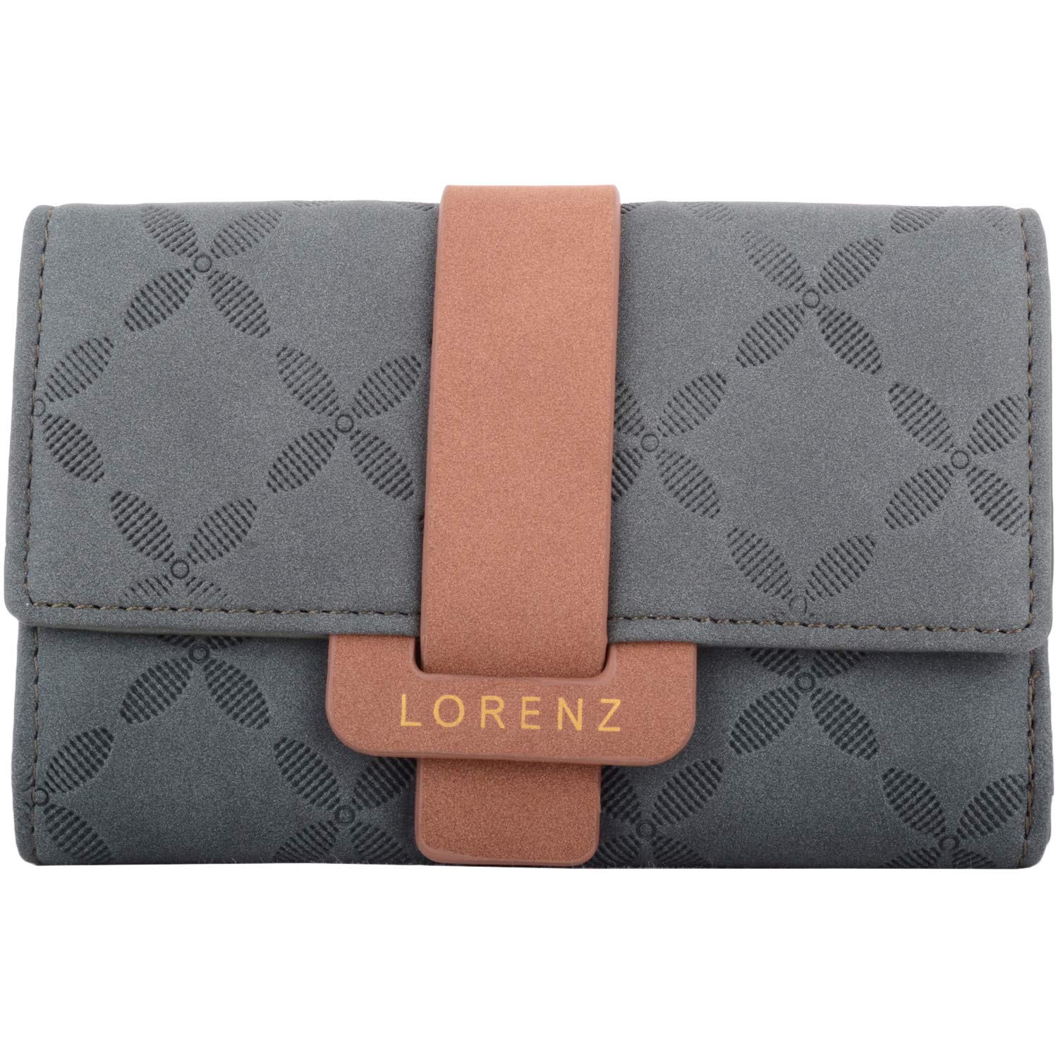 Valita Womens Medium Criss Cross PU Flapover RFID Money Coin Credit Card Purse - Dark Green