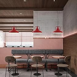 SESIMENT Red Farmhouse Pendant Lights 3