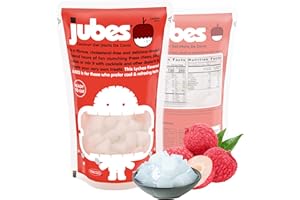 Jubes Lychee Coconut Jelly/NATA de Coco Flavor, 12.7 oz – Coconut Jelly Cubes for sago, Lychee Topping for Bubble Tea, Drinks, Desserts, Yogurt, ice Cream