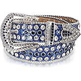 JASGOOD Women Men Rhinestones Belt,Bling Western Cowgirl Cowboy Studded Leather Belt Diamond Waist Belt for Jeans Pants