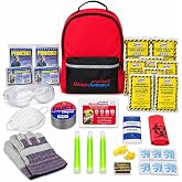 Ready America 70287 Tornado Emergency 2-Person 3-Day Backpack | Storm &amp; Disaster Survival Kit with Food, Water, First Aid, Blankets, Tools &amp; Safety Gear