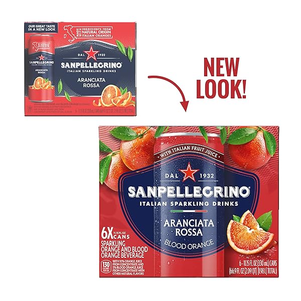 SANPELLEGRINO ITALIAN SPARKLING DRINK ARANCIATA ROSSA, SPARKLING ORANGE AND BLOOD ORANGE BEVERAGE, 11.15 FL OZ CAN
