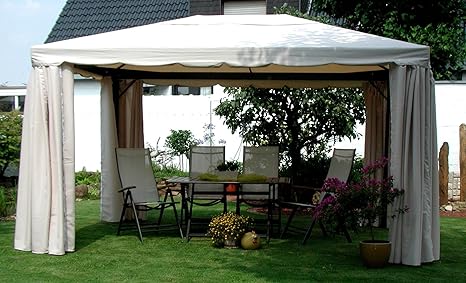 LECO Ersatzdach aus hochwertigem Polyester für den Pavillon Sahara in Naturton, 4 x 3 Meter, Garten Zubehör, Pavillondach, we