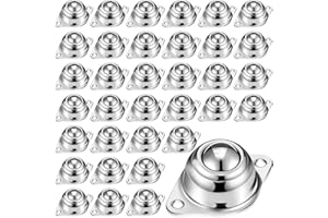 Blulu 30 Pcs 5/8" Roller Ball Transfer Bearings Carbon Steel Round Ball Bearing Rollers Casters for Conveyor Roller Stand Transmission System Furniture Load Capacity 55 lbs