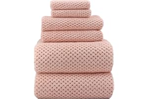 YTYC Towels, 39x78 Inch Oversized Bath Sheets for Adults Luxury Extra Large Bath Towels Sets of 6 Super Soft Shower Towels for Bathroom Microfiber 80% Polyester (Pink,6 Piece)