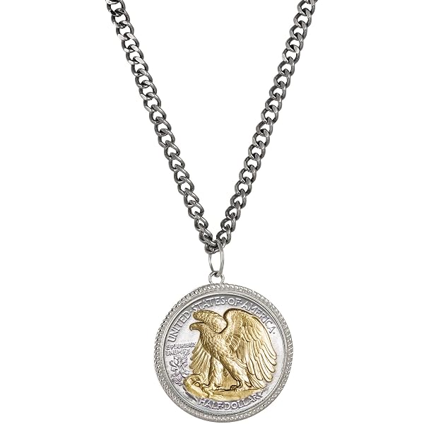 Walking Liberty Half Dollar 90% Silver Coin Pendant Charm – Vintage, Eagle Theme