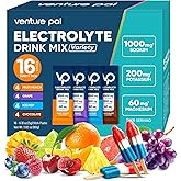 Venture Pal High Sodium Electrolyte Powder Packets | Sugar Free Hydration Drink Mix with Sodium, Potassium, Magnesium & Vitamins | Zero Calorie | Keto, Vegan & Paleo Friendly | 16 Sticks