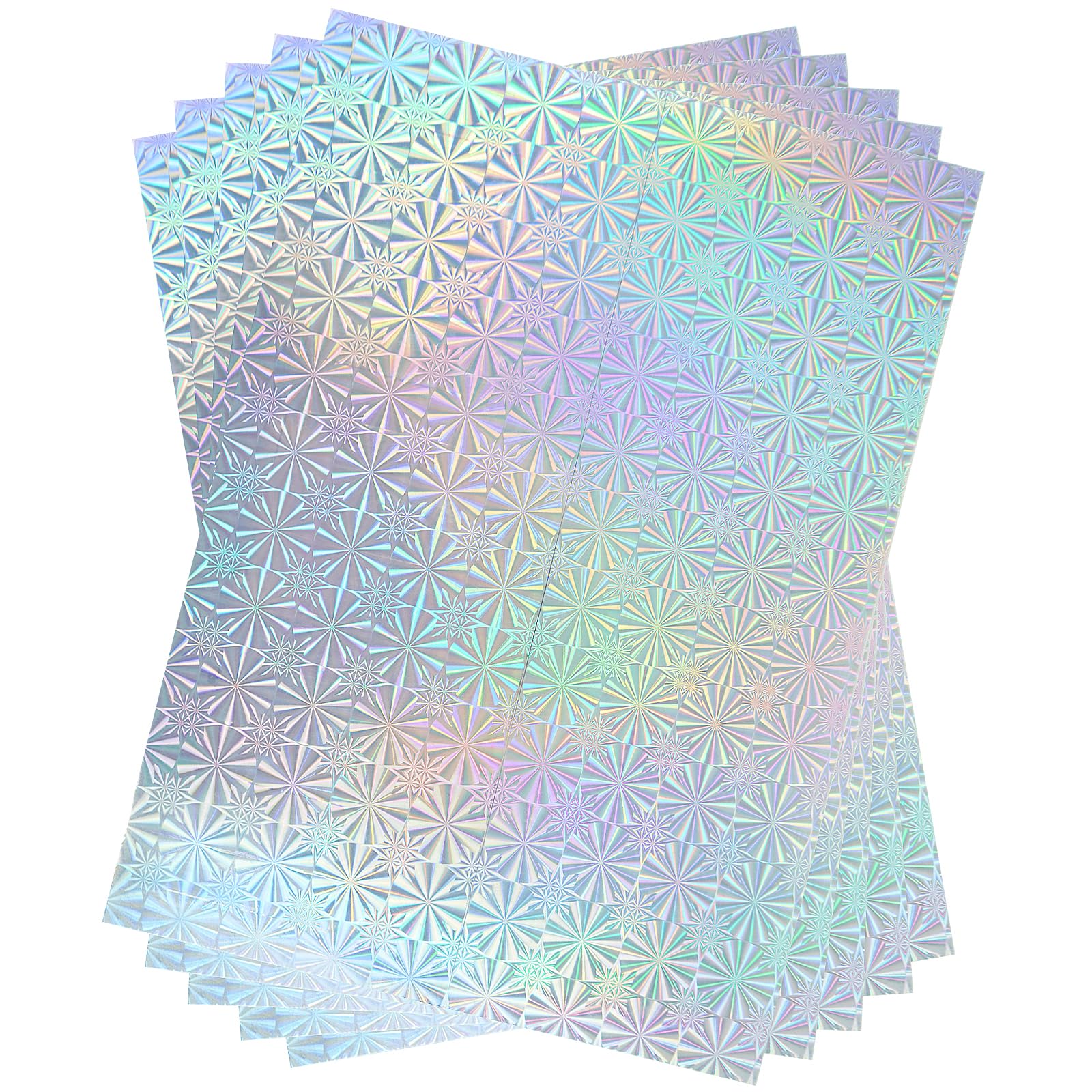 STRBOXONG A4 Snowflake Card 250gsm 297mm x 210mm Metallic Silver Cardstock Foil Paper for Arts and Crafts Scrapbooking Shimmer Mirror Finished Shiny Sheets (10 Sheets)