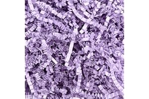 TISSPOMS 1LB Light Purple Crinkle Cut Paper Shred Filler, Paper Shreds for Basket Fillers, Birthday, Gift Wrapping, Anniversary, New Years, Easter Gift Decor Party Filler