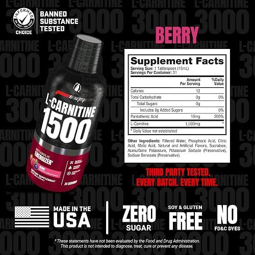 pro supps l carnitine 1500 ProSupps L-Carnitine Liquid 1500, Stimulant-Free Liquid Shots for Men & Women Leave-In