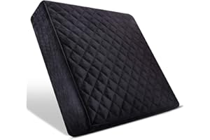 COMFORTANZA Chair Seat Cushion - 16x16x3 Memory Foam Square Thick Non-Slip Chair Pads for Kitchen, Dining, Office Chairs and Car Seats - Comfort and Back Pain Relief - Soft - Black