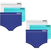 Hanes Women's Originals Seamless Stretchy Ribbed Boyfit Panties Pack, Assorted Colors, 6-Pack