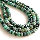 Natural Emerald Gemstone Beads | Roundels Shape Beads | 8 Inch Size - 5-8 MM Approx. | Precious Gemstone Emerald Bead for Jewelry Making [Beads 622]