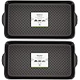 Matace 2 Pack Small Rubber Boot Tray for Entryway - Rubber Boot Mat - Small Shoe Tray-Rubber Shoe Mats for Shoes and Boots for Indoor and Outdoor Use, 27.95"x 15.74"