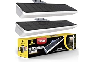 Brighticonics 2pck Solar Address Sign Light – IP65 Waterproof LED Lighted House Numbers – Easy Install, Auto Dusk-Dawn ON/Off, Outdoor Solar Address Signs for Yard, Homes, Business - Cold White 6000K