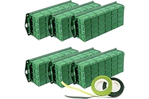 Takytao Floral Foam Cage 6 Pack, Dry Flower Cage Holders, Green Foam Cage Blocks for Fresh Flower Arrangements Decoration, Wedding, Interior and Garden