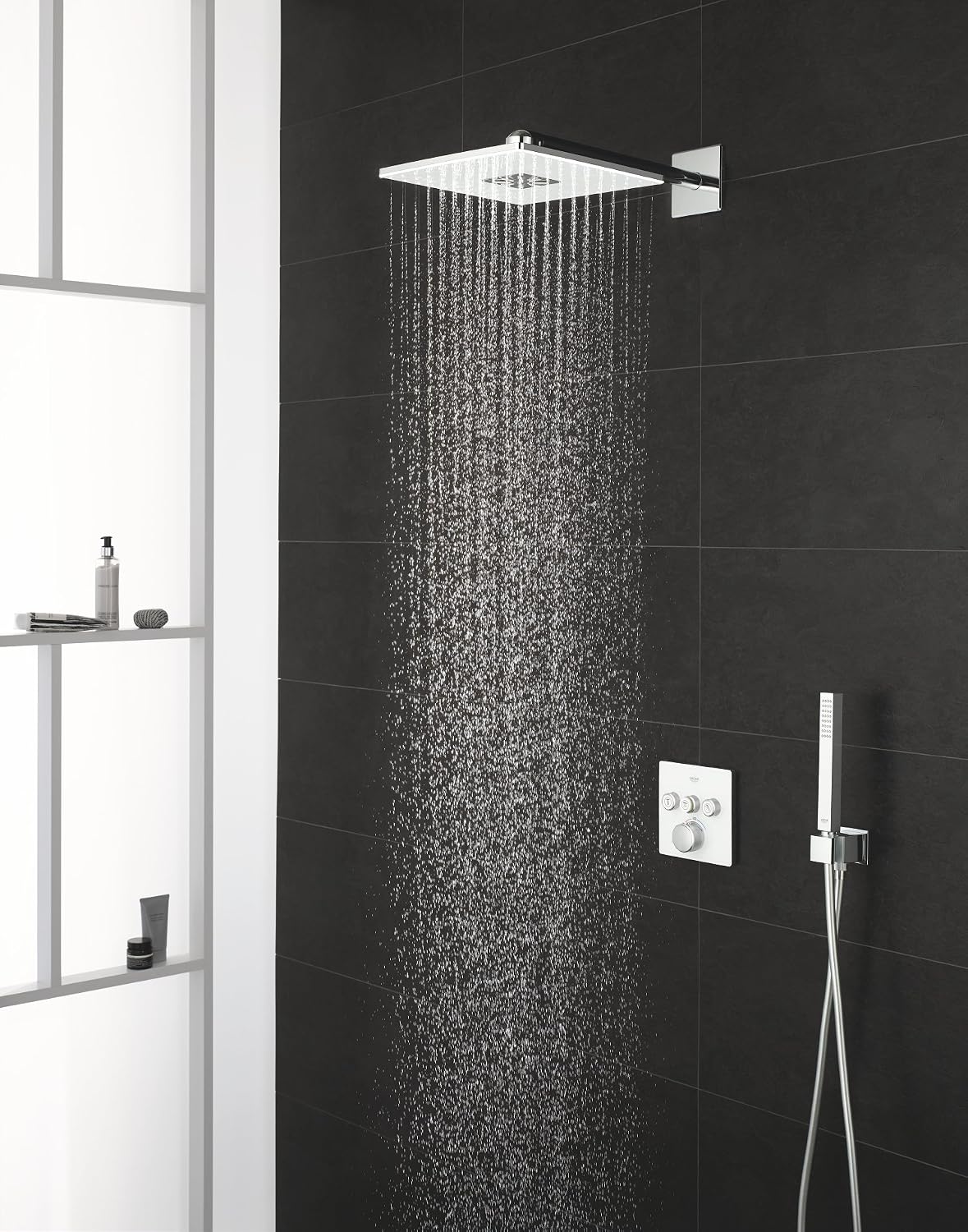 GROHE Rainshower 310 Smartactive Cube Head Shower Set including 2 Spray Options 310mm Wall-Mounted Showerhead with 400mm Shower Arm - Image 5