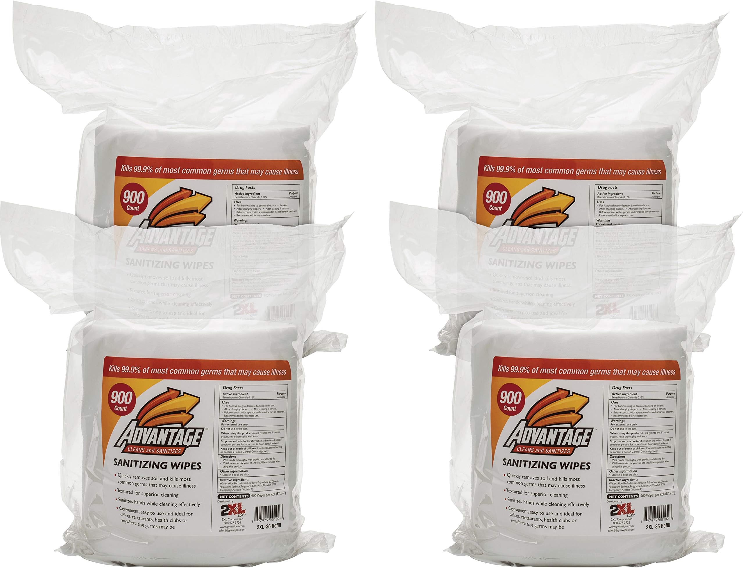 2XL L36CT Advantage Sanitizing Wipes, 4 EA