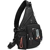 LAMMOK Large Sling Backpack, Sling Chest Bag Shoulder Crossbody Daypacks Fits 14.1-Inch Laptop for Travel Outdoor Men Women
