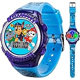 Nickelodeon Paw Patrol Kids Digital LED Watch with Light-Up Display Featuring Chase Marshall Rocky and Blue Silicone Strap in Gift Tin for Boys and Girls Ages 4+ Fits Wrists 5.5"-8"