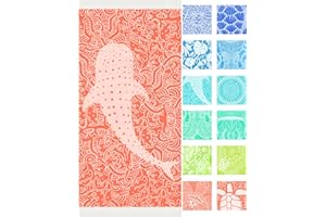 Vikumond Thin Turkish Beach Towel Lightweight Soft Cotton Extra Large XL Oversized Sand Free Sandproof Absorbent Quick Dry Towels Cloud Bath Pool Travel Compact Essentials Accessories for Adult Gifts