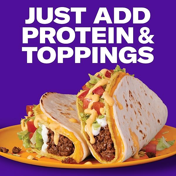 TACO BELL CHEESY DOUBLE DECKER TACO DINNER KIT WITH 6 SOFT TORTILLAS, 6 CRUNCHY TACO SHELLS, VELVEETA CHEESE SAUCE & SEASONING, 14 OZ BOX