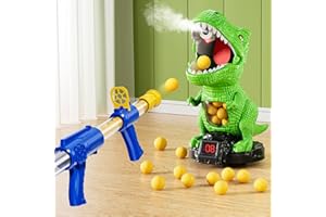 NIPLOOOW Moveable Dinosaur Shooting Toys for Kids 3-8 Years, Movable Shooting Target Toy with Air Pump Guns, Interactive Comp