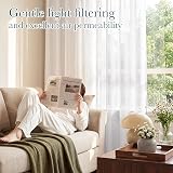 PONY DANCE Linen Voile Curtain Panel with Eyelets 200 x 220 cm White view 3