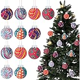 Remagr 12 Pcs Christmas Mexican Ornaments Bulk Christmas Tree Ball Holiday Hanging Colorful Decorations for Xmas Tree Decoration