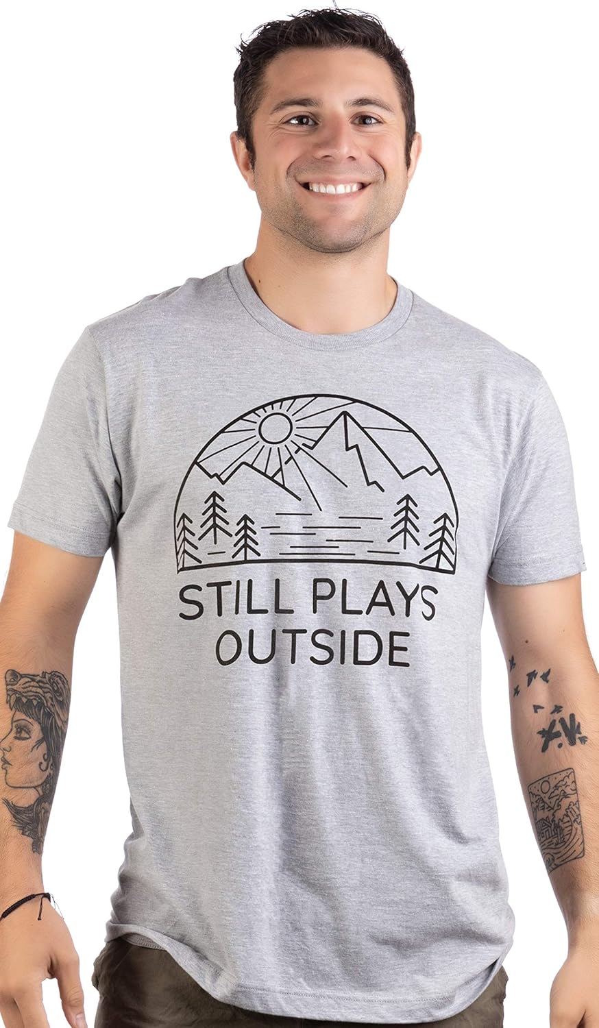 Still Plays Outside | Funny Hiking Hiker Camping Camper Outdoors Men Women Shirt | 