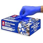 London Labs Cobalt Blue 5 Mil Nitrile Exam Gloves Disposable Latex Free | Medical Rubber Gloves for Doctors, EMT, First Aid Kit, Food Service & Cleaning | Pack of (100 CT)