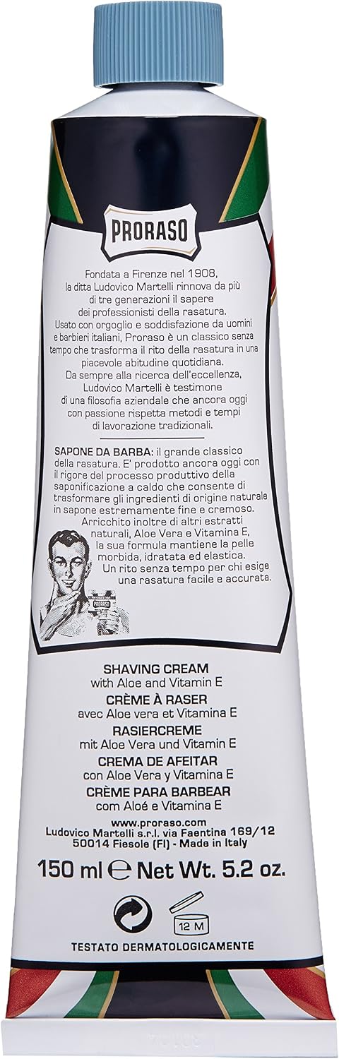 Proraso Shaving Cream Tube Protective, Blue, 150 ml (Pack of 1) - Image 3