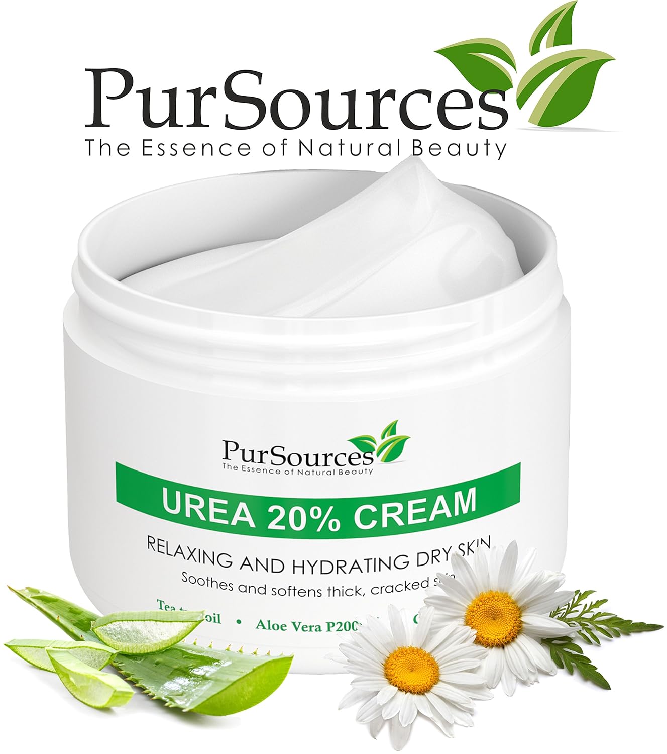 PurSources Urea 20% Healing Cream 4 oz - Best Callus Remover - Moisturizes and Rehydrates Hands, Feet and Knees to a Healthy Appearance - Soothes and Softens Thick, Cracked, Rough Dead and Dry Skin : Beauty