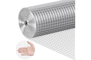 VEVOR Hardware Cloth, 1/2 inch 24in x 25 ft 19 Gauge, Hot Dipped Galvanized Wire Mesh Roll, Chicken Wire Fencing, Wire Mesh for Rabbit Cages, Garden, Small Rodents