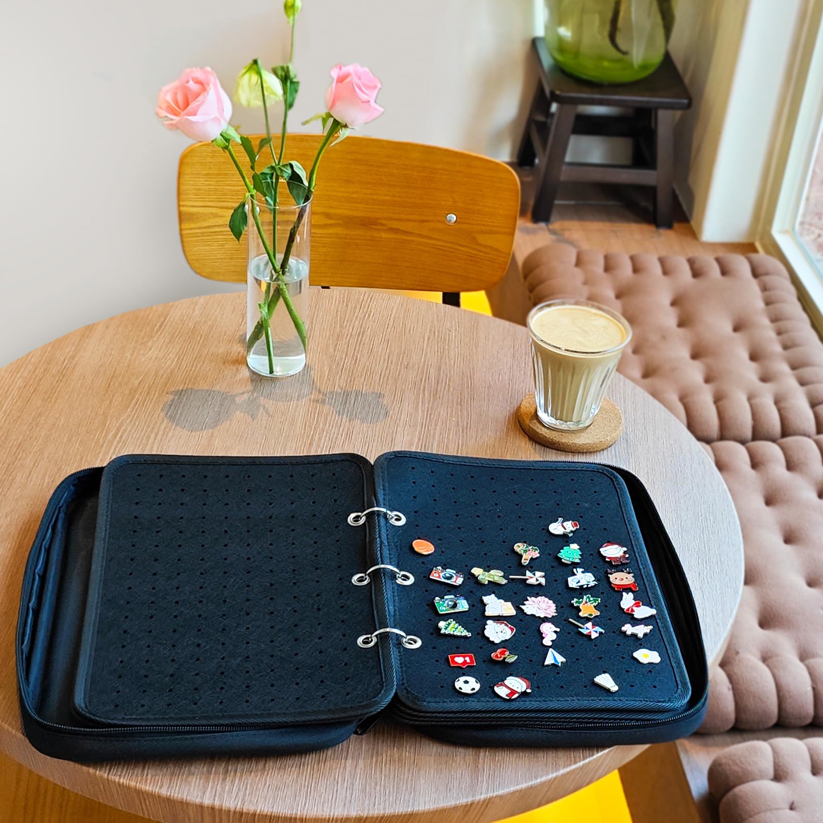Mi Ya Mi Lai 6 Pages Pin Books For Collectors, Enamel Pin Display Pages Pin Carrying Case, Travel Brooch Pins Display Bag(Not Include any Accessories)
