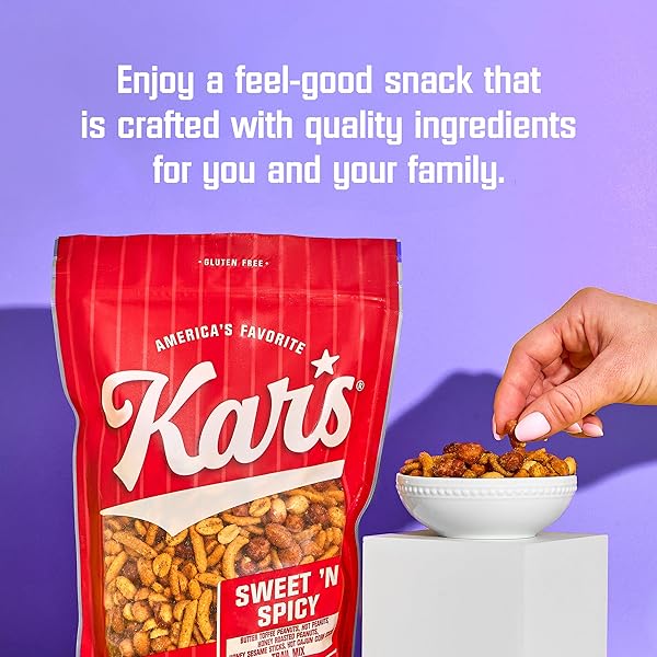 KAR’S NUTS SWEET ‘N SPICY TRAIL MIX, 28 OZ – RESEALABLE POUCH (PACK OF 1), GLUTEN-FREE SNACK MIX