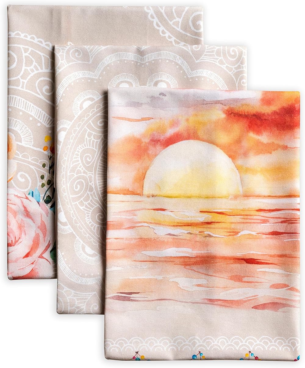 Maison d' Hermine Kitchen Towels Set of 3 100% Cotton 50x70 cm Pivoine