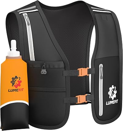 LUMEFIT Running Vest Phone Holder Hydration Vest Reflective Waterproof Pouch