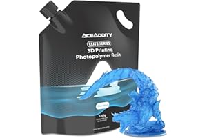 Aceaddity Elite Series 3D Printer Resin 405nm Photopolymer Resin LCD/DLP UV-Curing High Precision 3D Printing Liquid Compatible with 8k 3D Printer (Clear Blue, 1200g)
