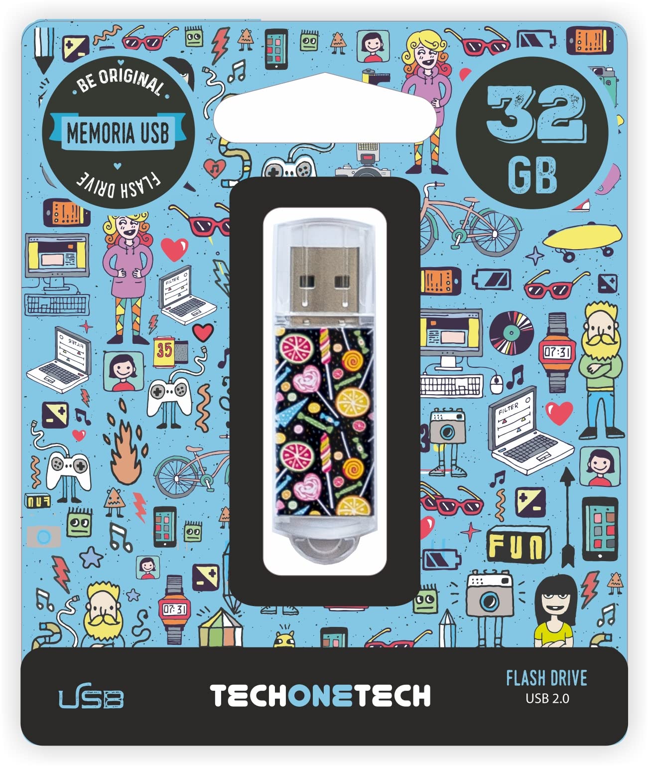 PENDRIVE 32GB TECH ONE TECH Candy Pop, 0