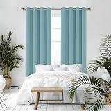 Deconovo Eyelet Curtains Thermal Insulated 140x260 Sky Blue 1 Pair view 5