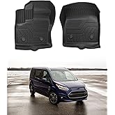 ALWBETHE Winter Floor Mats for Ford Transit Connect 2014-2021, All Weather TPE Waterproof Anti-flip Heavy-Duty Floor Liners Custom Fit Car Floor Liners for 2014-2021 Ford Transit Connect