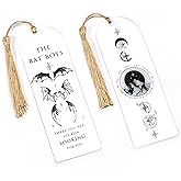 TwoDays Fantasy Acrylic Bookmarks, to The Star Who Listen Inspired Romantasy Gifts for Bookish, City of Starlight and Batboys Merch for Book Lovers Booktok. (6"x2", Set of 2)