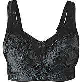 Style 7102 | Full Figure Wireless Seamed Cup Bra | Minimizer Support | Satin Floral Finish | Made in USA