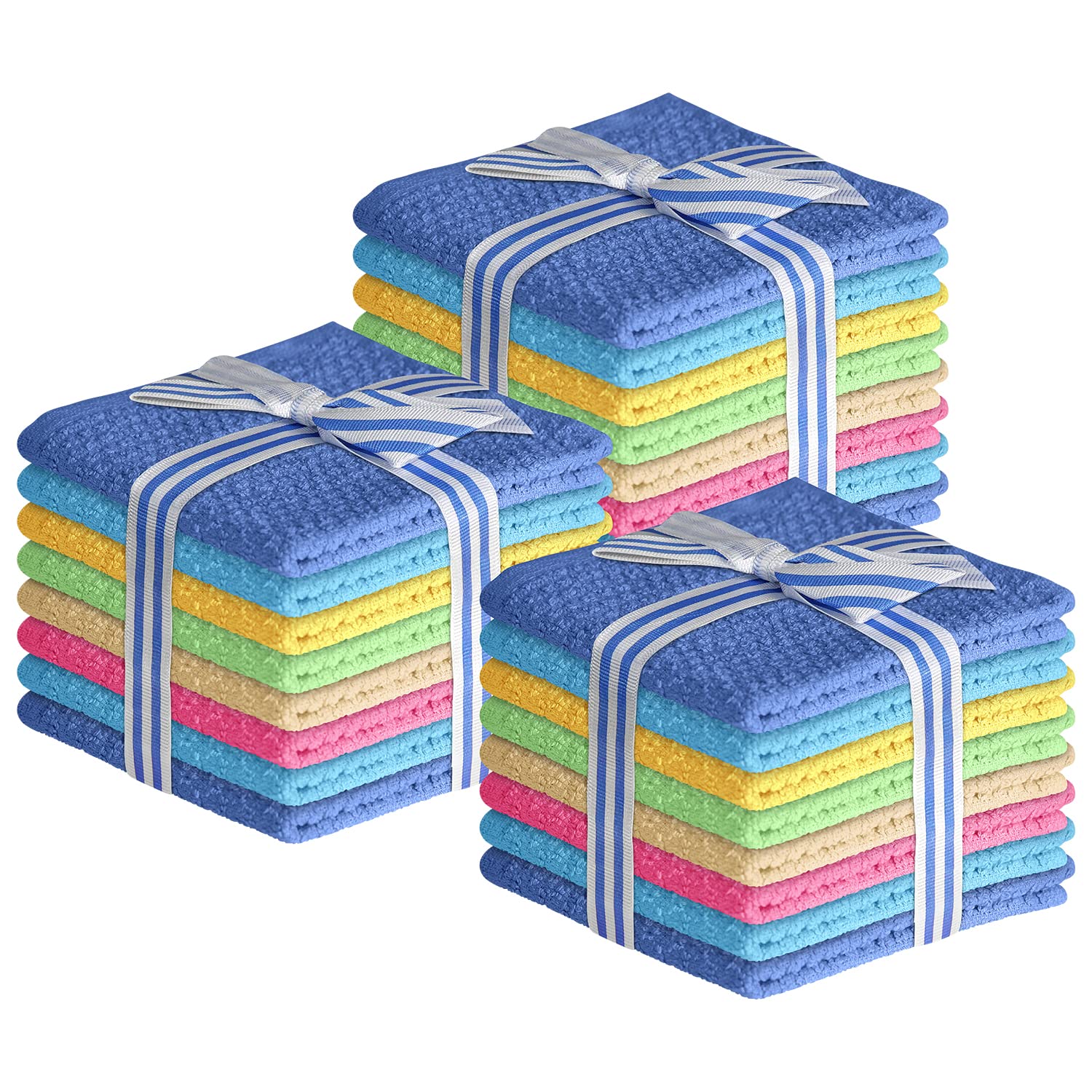 Elaine Karen Multicolored Body Wash Cloths Cotton Washcloths 24 Pack Cotton wash Cloths for Showering, Face Towels Cotton, Rags for Body - Soft and Absorbent - Wash Cloths for Body, 12 x 12 Inches